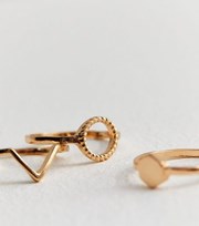 New Look 3 Pack Gold Circle and Triangle Stacking Rings